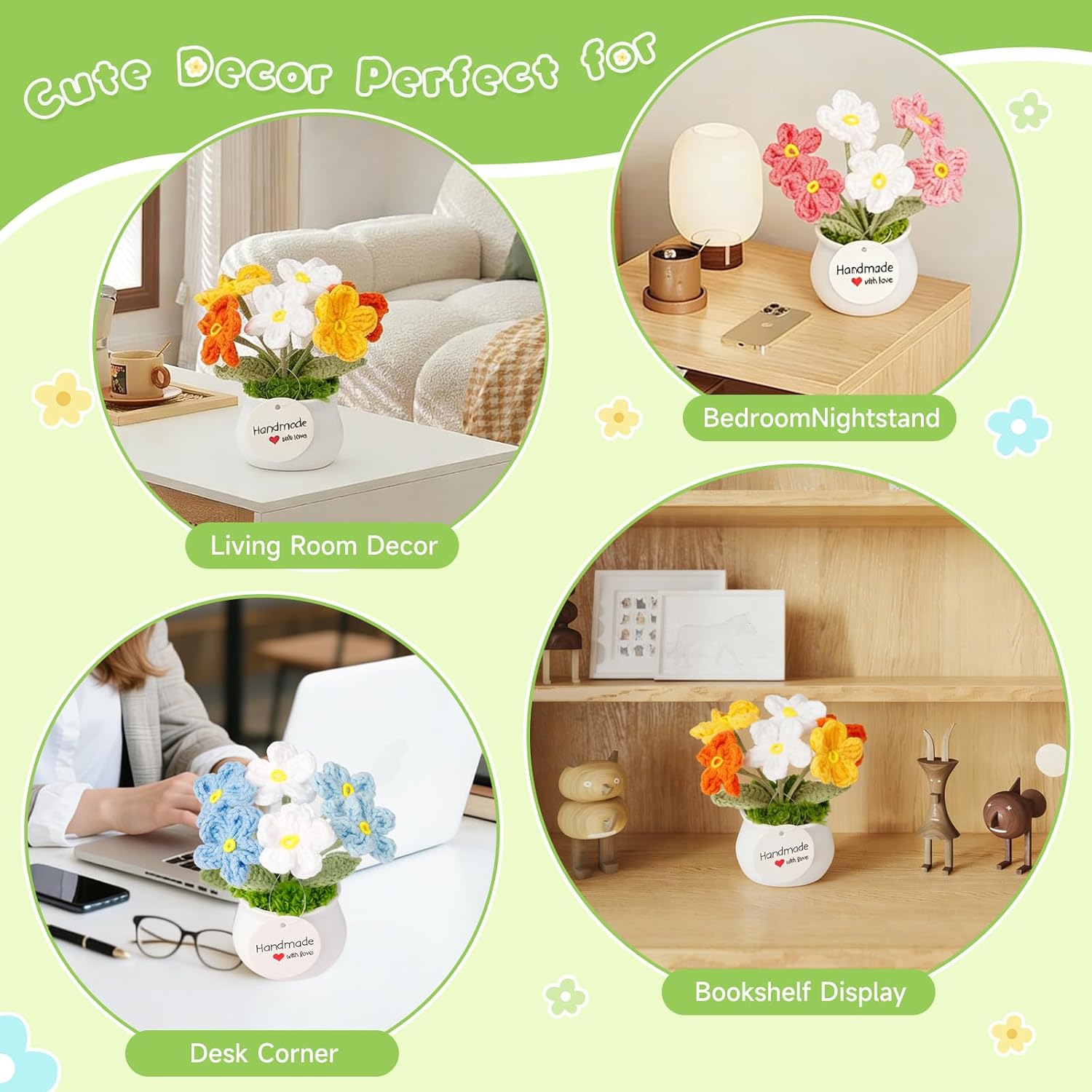 Handcrafted Yarn Artificial Flower / Gradient Myosotis