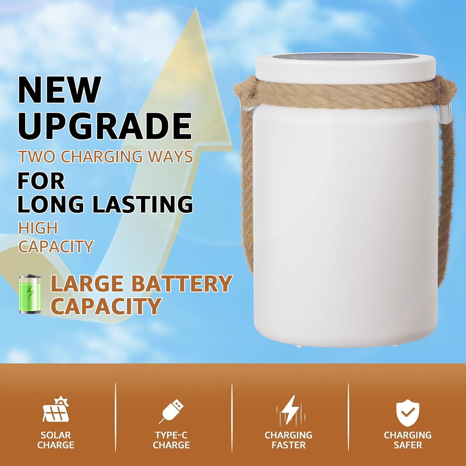uuffoo Solar Table Lamp Lantern Waterproof Outdoor Cordless | IP44 RGB and Warm White Dimmable for Patio Camping