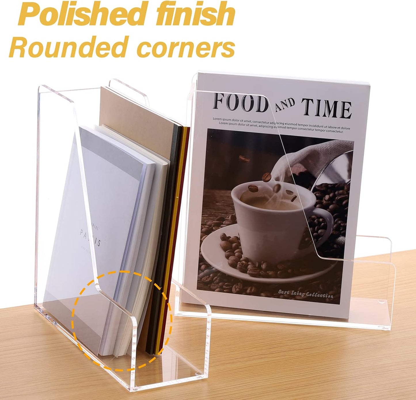 Acrylic Magazine File Holders / A4 / Clear / Set of 2