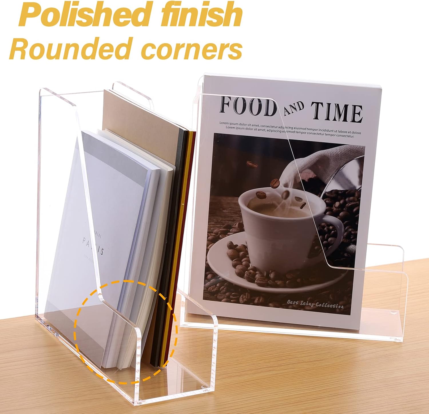 Acrylic Magazine File Holders / A4 / Clear / Set of 2