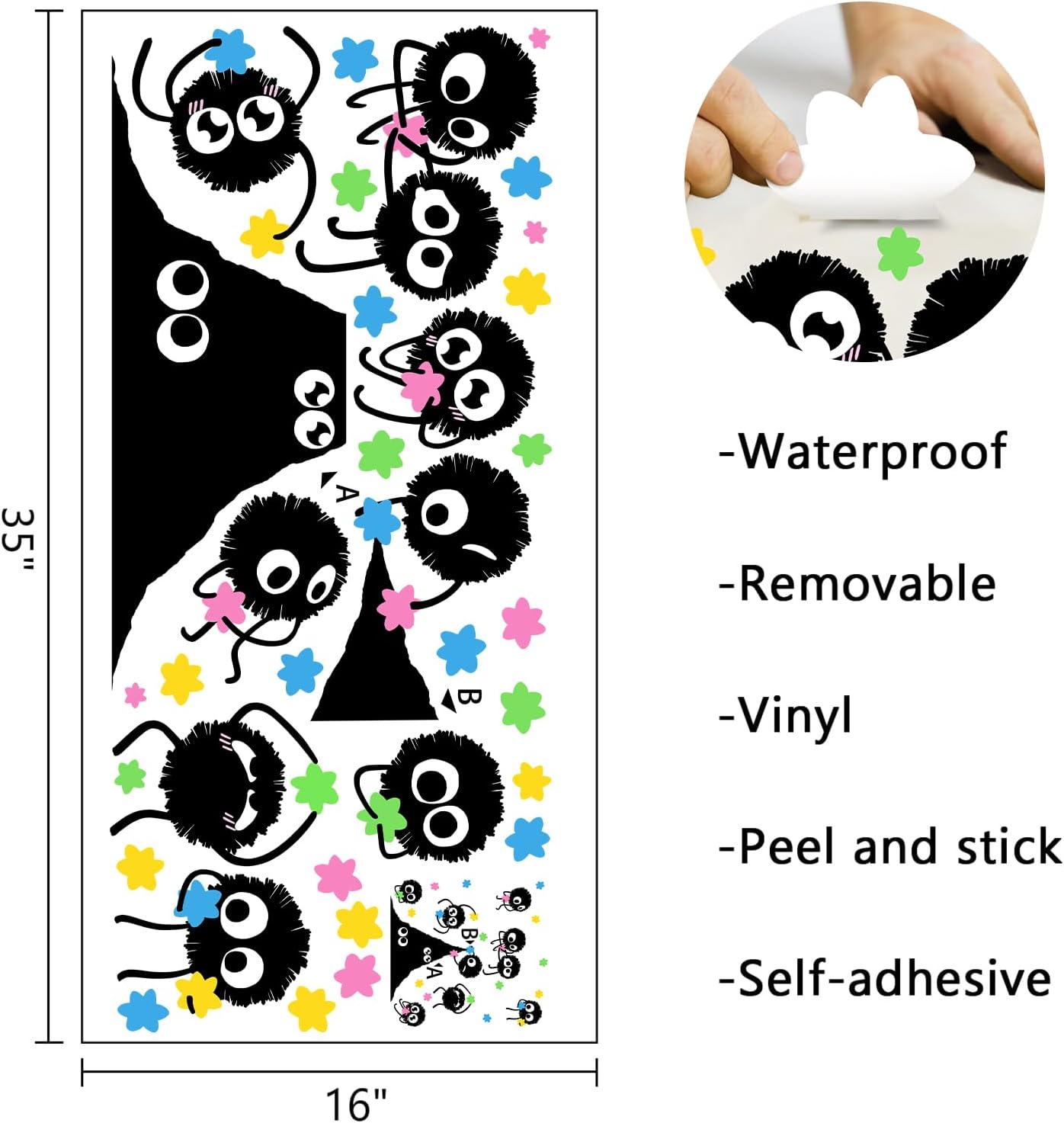 Soot Sprites Wall Decals Stickers / Black Briquet