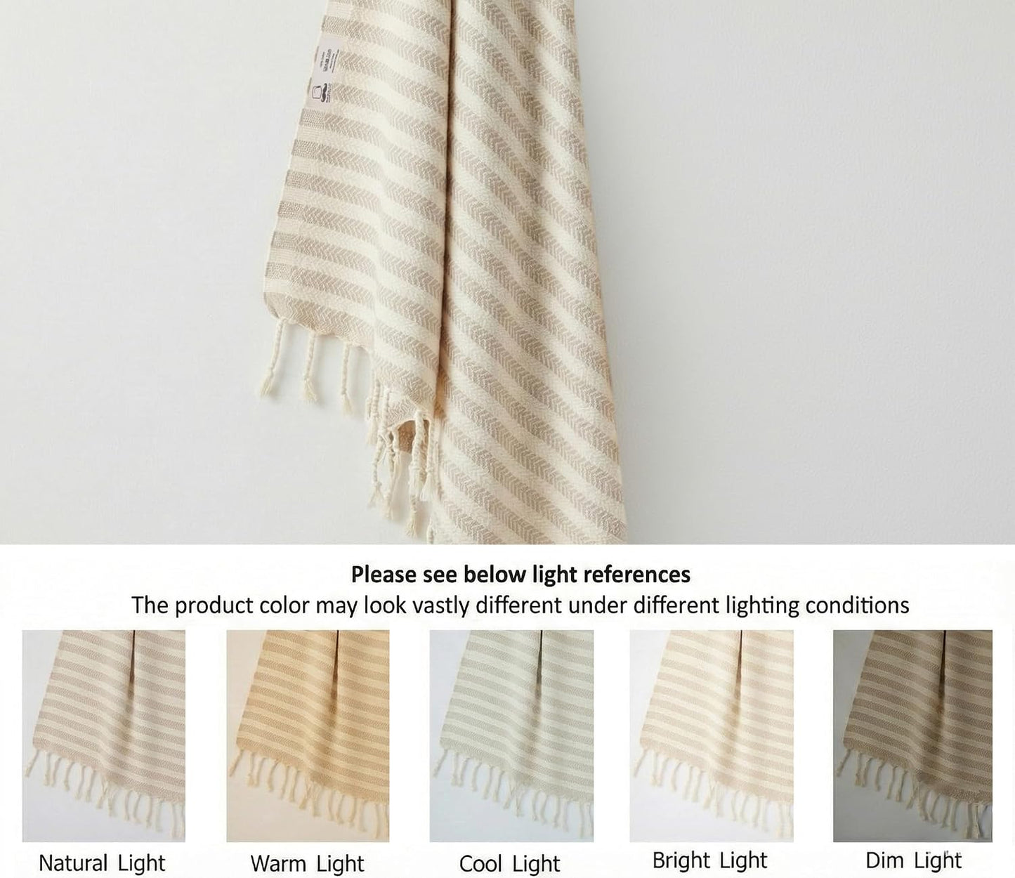 Turkish Bath Towel, 100% Cotton, 71x39 in, Arpa Beige