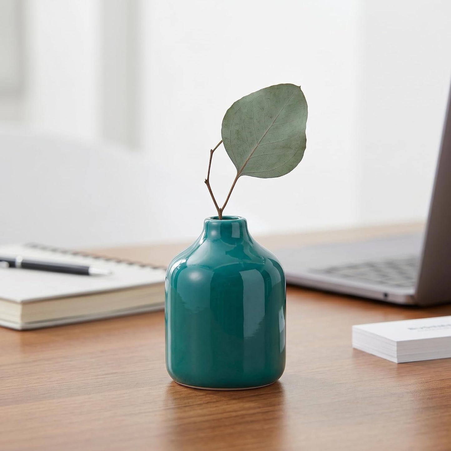 Ceramic Bud Vase / Dark Green / 4 Inch