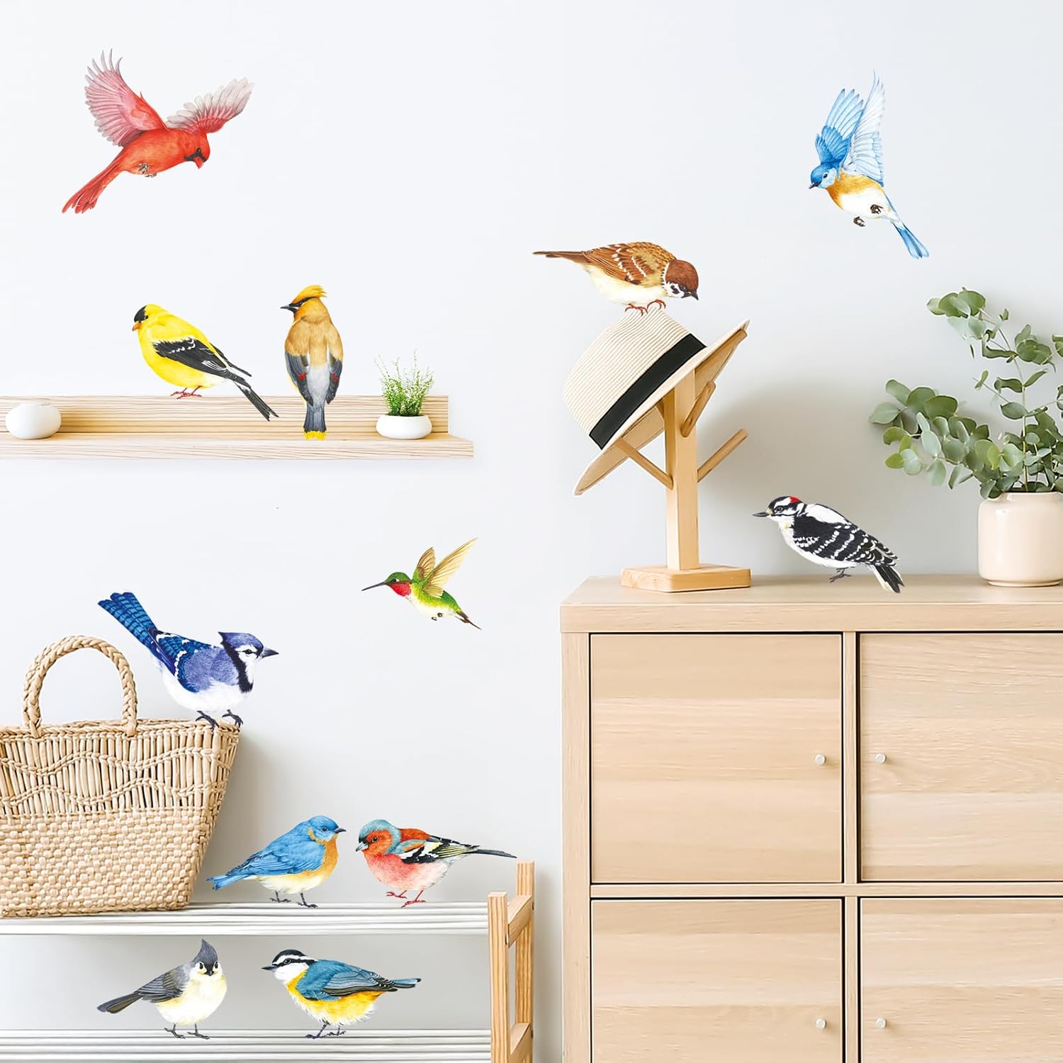 DS2-8042 Little Birds Wall Stickers Wall Decals Peel and Stick Removable Wall Stickers for Kids