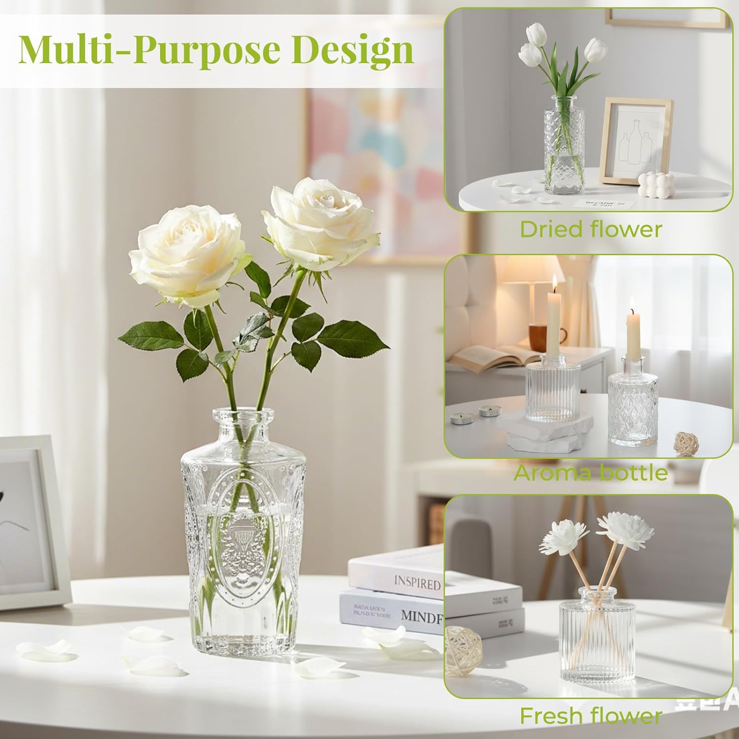 Glass Bud Vase in Bulk / Clear / Set of 24