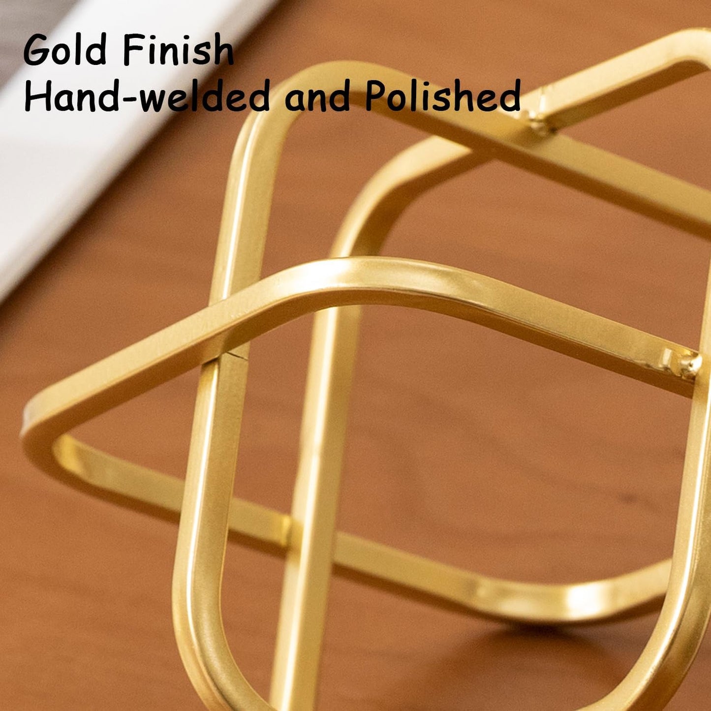 Modern Square Decorative Sphere / Gold Square-5.5in