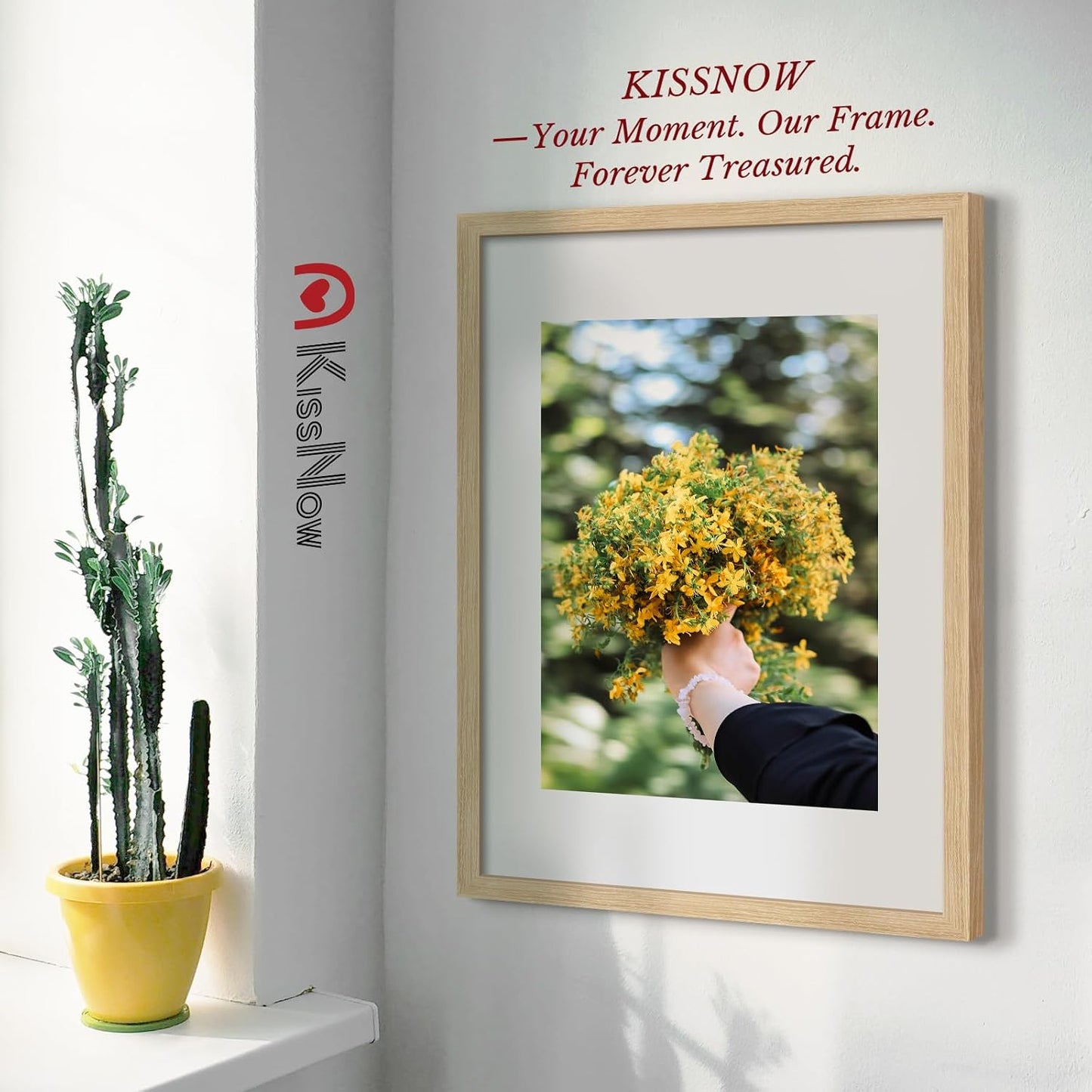 20x30 Poster Frame 4 Pack, Oak Solid Wood, Gallery Wall Hanging | Wall Hanging, Thick & Wide Border, Clear Plexiglass