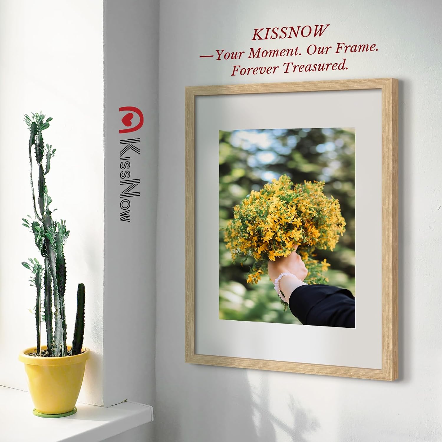 20x30 Poster Frame 4 Pack, Oak Solid Wood, Gallery Wall Hanging | Wall Hanging, Thick & Wide Border, Clear Plexiglass
