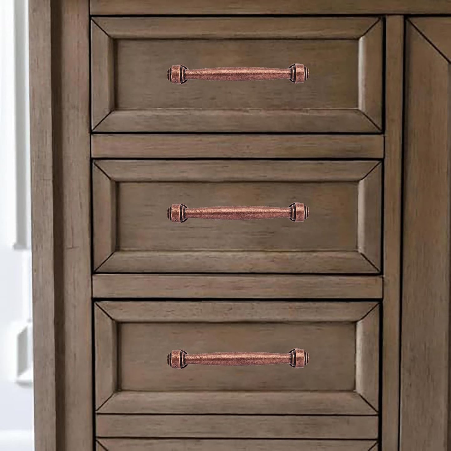 Cabinet pulls Kitchen Cabinet Handles / 5 Inch Hole Center / Antique Copper / 5 Inch / Set of 2