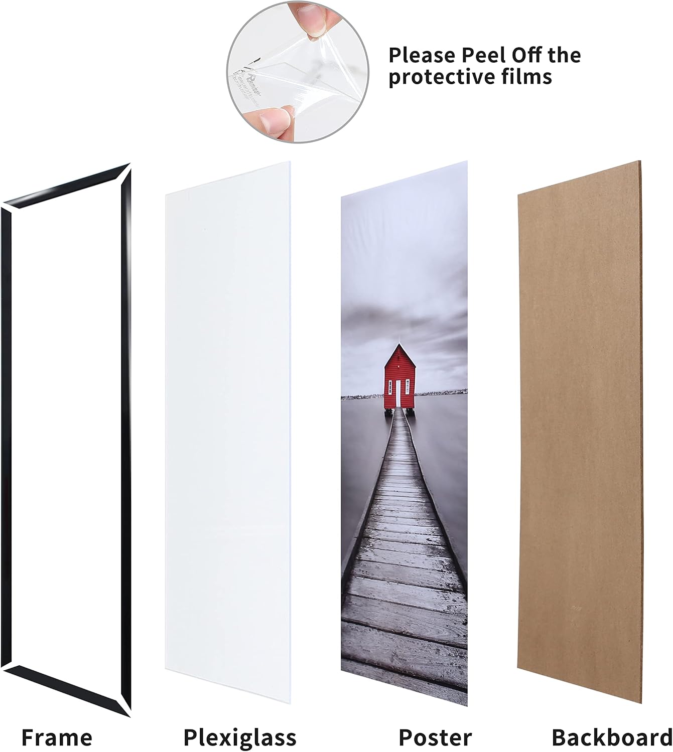 ELSKER&HOME 18x24 Poster Frame 3 Pack, Black | 18 x 24 Picture Frame for Horizontal or Vertical Wall Mounting, Sturdy