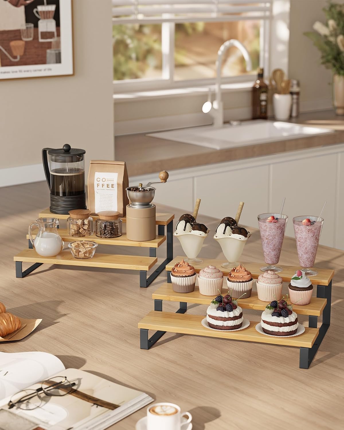 SONGMICS Display Risers, Perfume Organizer Stand, Cupcake Stand Holder | Cupcake Stand Holder, Spice Rack, Steel