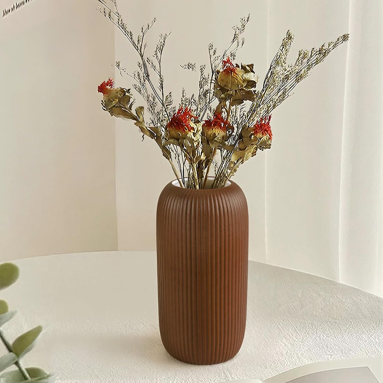 Ceramic Vase for Flowers / Caramel