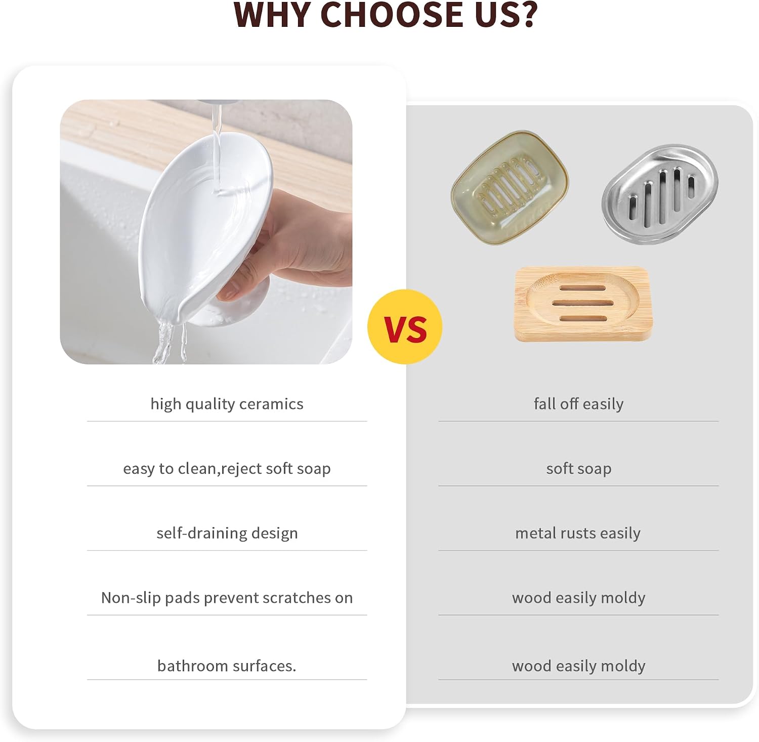 White Ceramic Soap Holder / Matte White