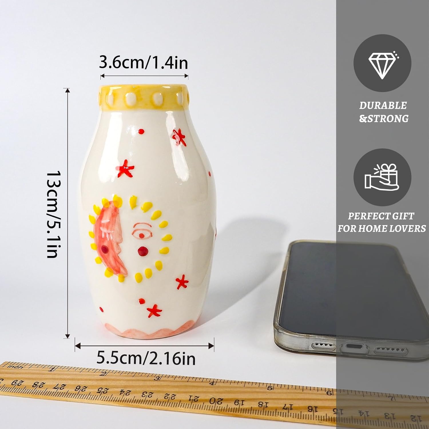 Unique Ceramic Vase / Boho Vase / Cream