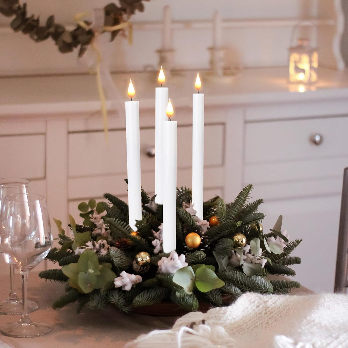 LED Flameless Window Candles With Remote Timer-Battery Operated Realistic Flickering Candlesticks Lights With Removable