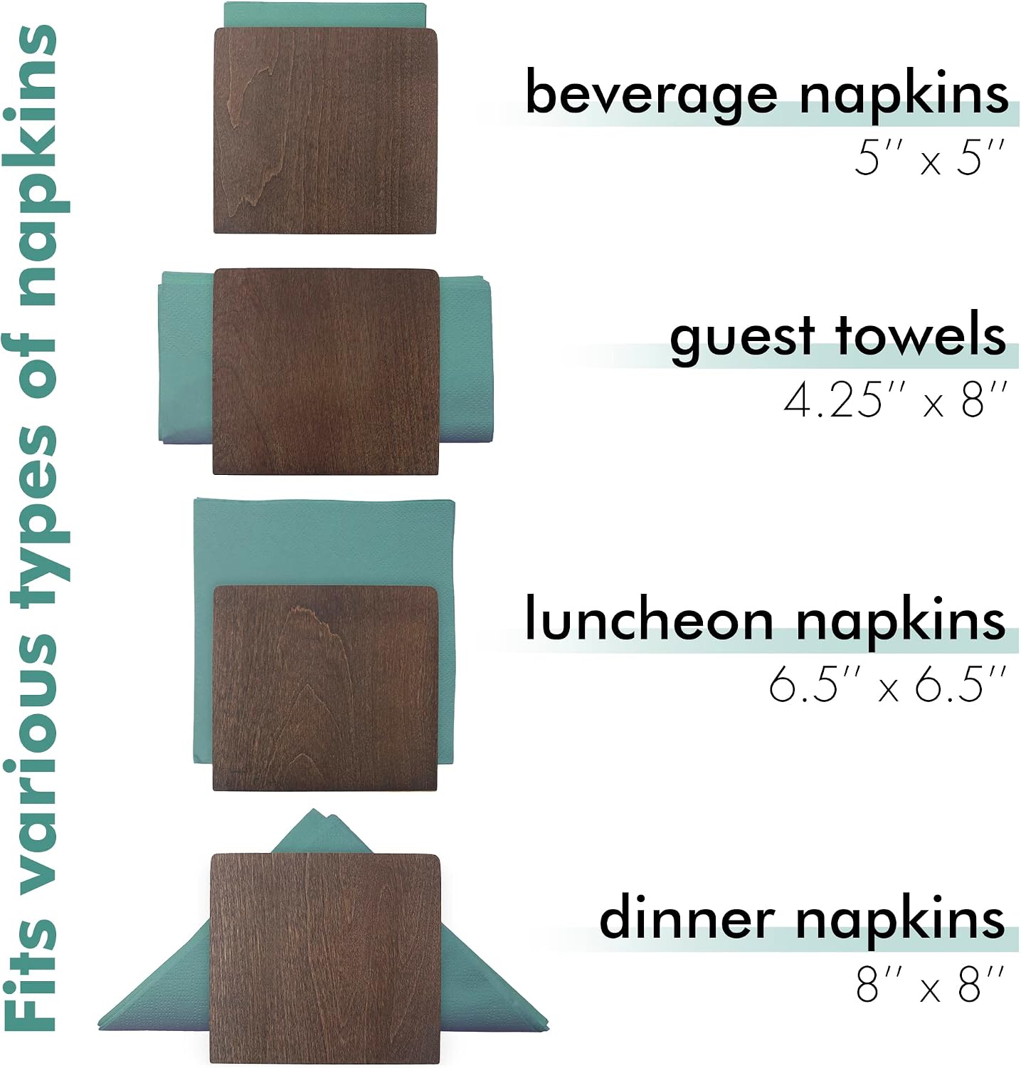 Wooden Farmhouse Napkin Holders / Brown