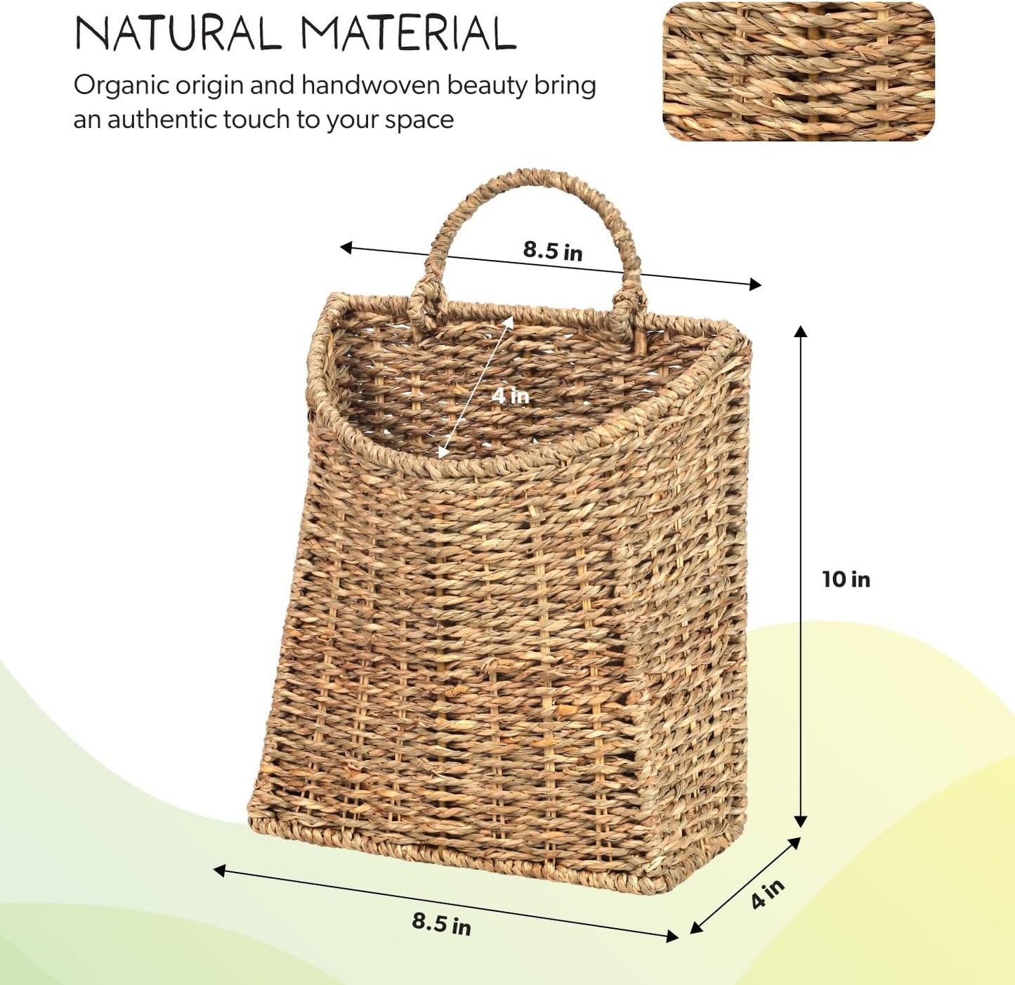 Hanging Wall Wicker Basket / Dark Brown