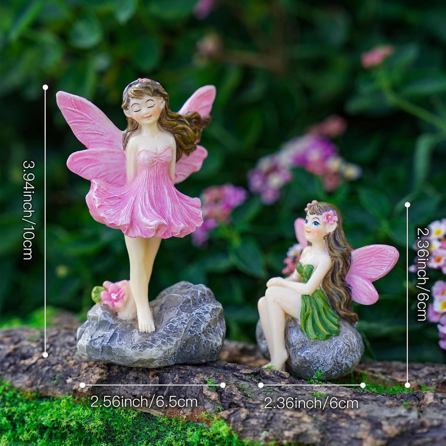 Potted Plants / Hand-Painted Resin Fairy Figurines