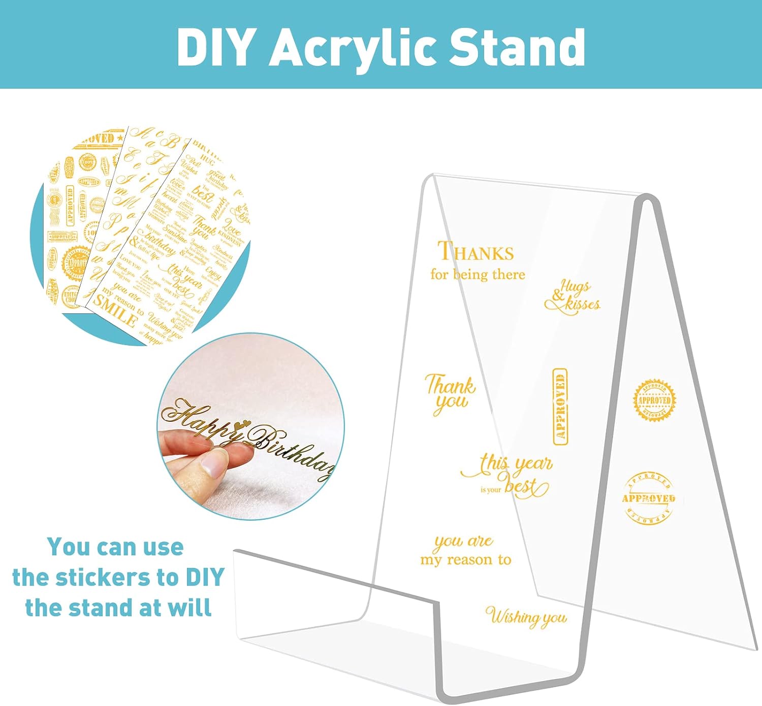 trophable 6 Pack Acrylic Book Stand Thickened Clear Book | Display Easel Holder for Displaying Tablets Newspaper