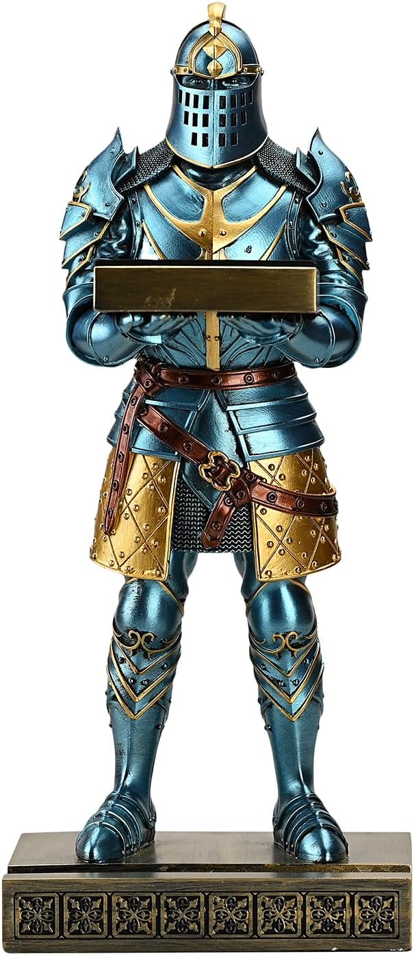 King's Guard Headphone Stand Watch Stand Jewelry Holder Tray Tower Blue | 12.20 Inch Resin Warrior Pen Holder Cell