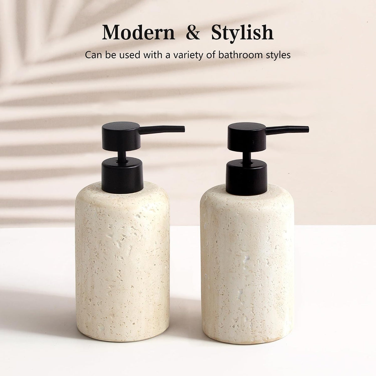 2pcs/Set Hand Soap Dispenser Sets - 10.8oz Refillable Resin Liquid Soap Dispensers with Rust-Proof Pump for Bathroom