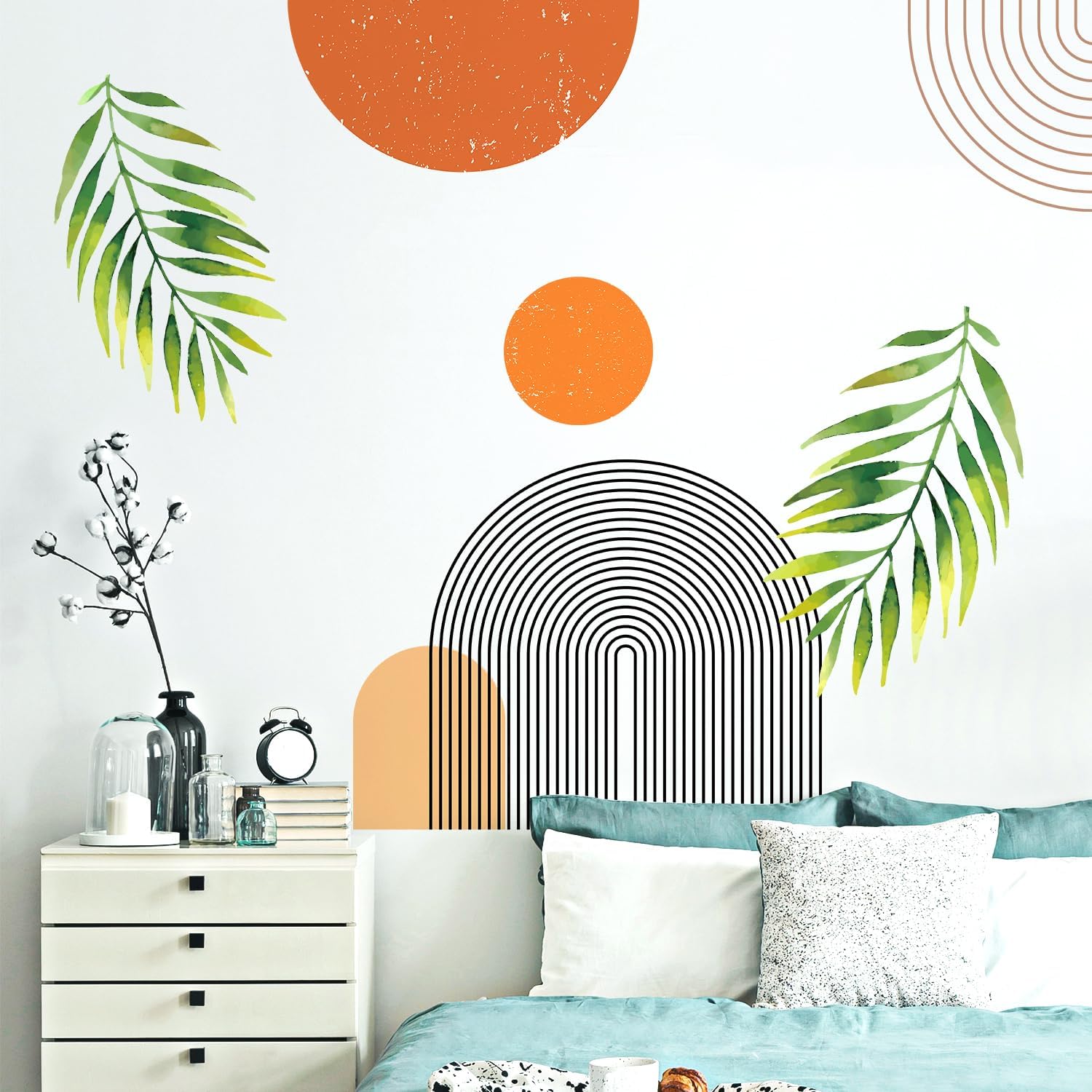 Boho Mid-Century Modern Wall Decals Peel and Stick / Boho / Extra Large