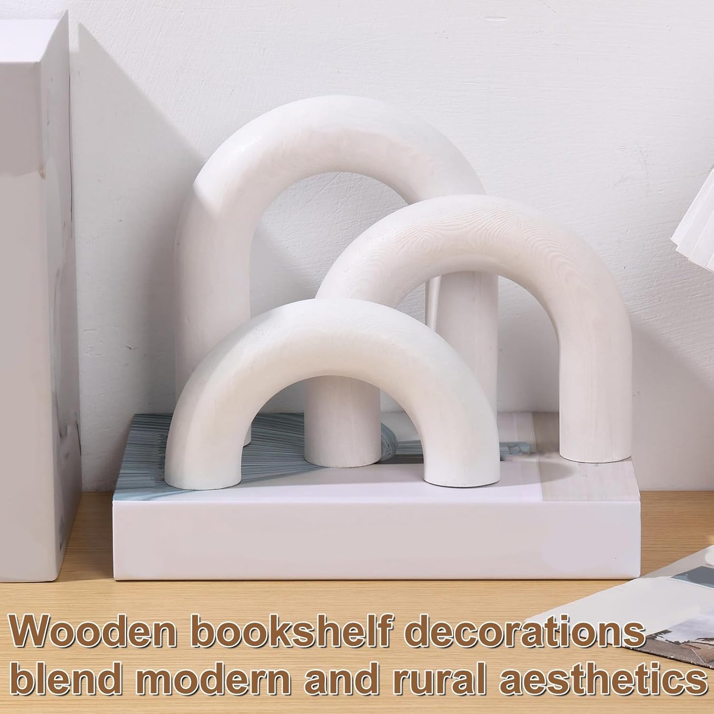Wood Arch Decor Set / White / Set of 3