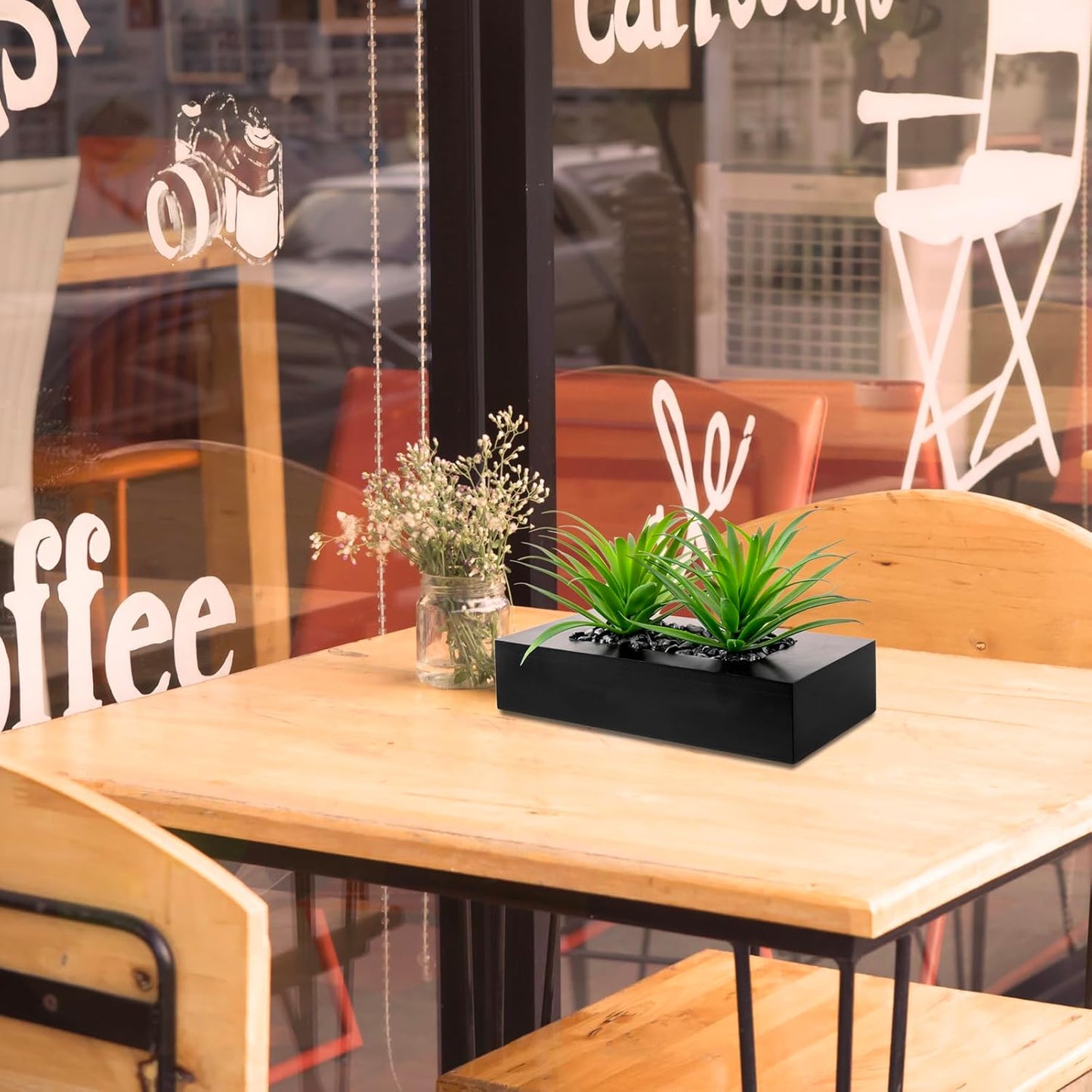 Faux Plants Indoor for Tabletop / Black / 9.5 Inch / 10 Inch