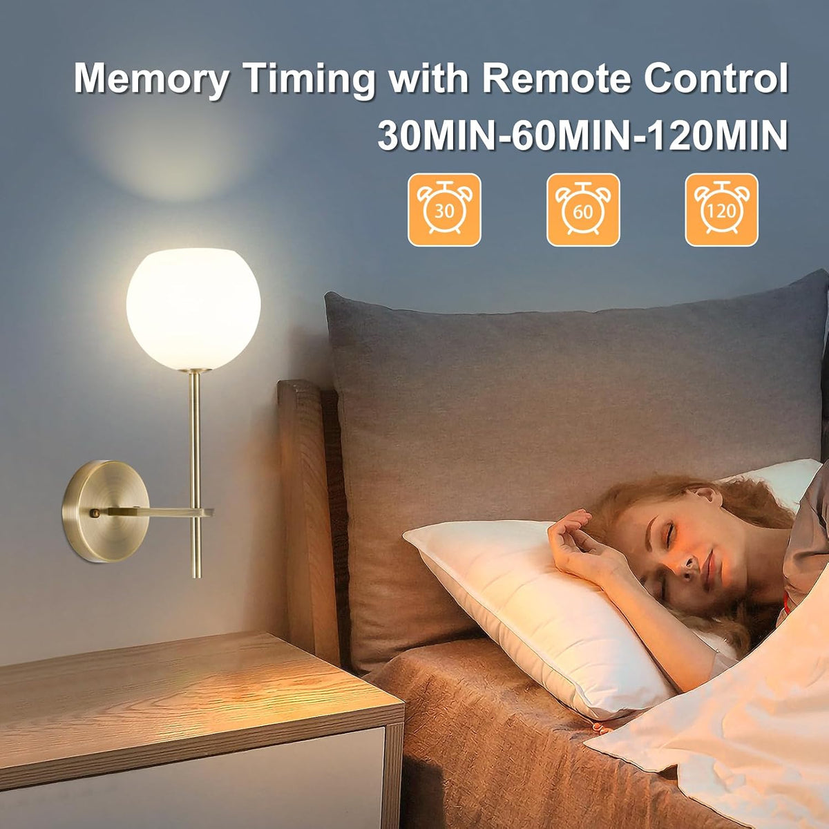 Brass Battery Operated Wall Sconces Set of 2, Rechargeable Wireless Wall Lights with Milky White Frosted Glass, 12 RGB