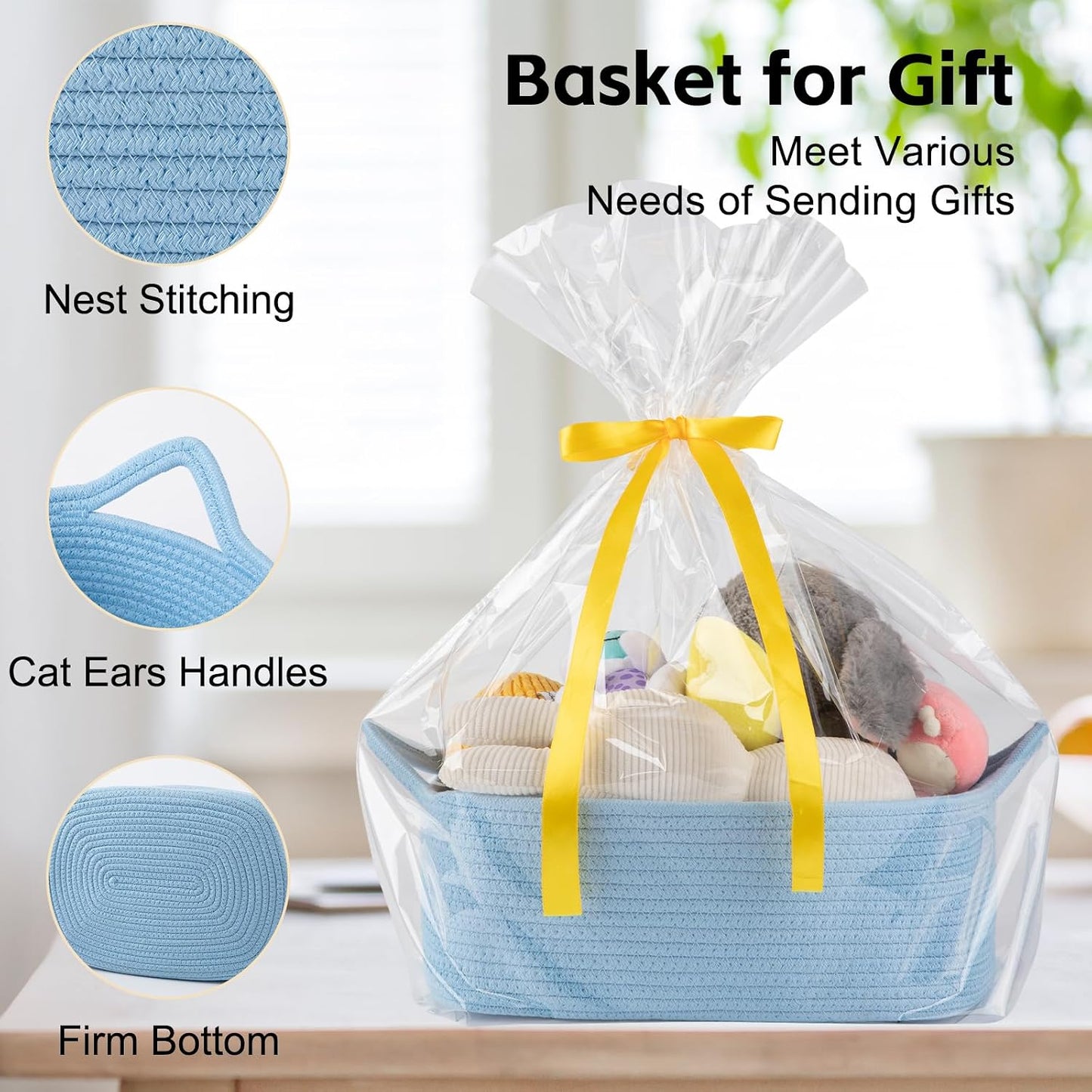 Woven Basket / Storage Baskets / Blue / Medium: 13.5l*10w*6h