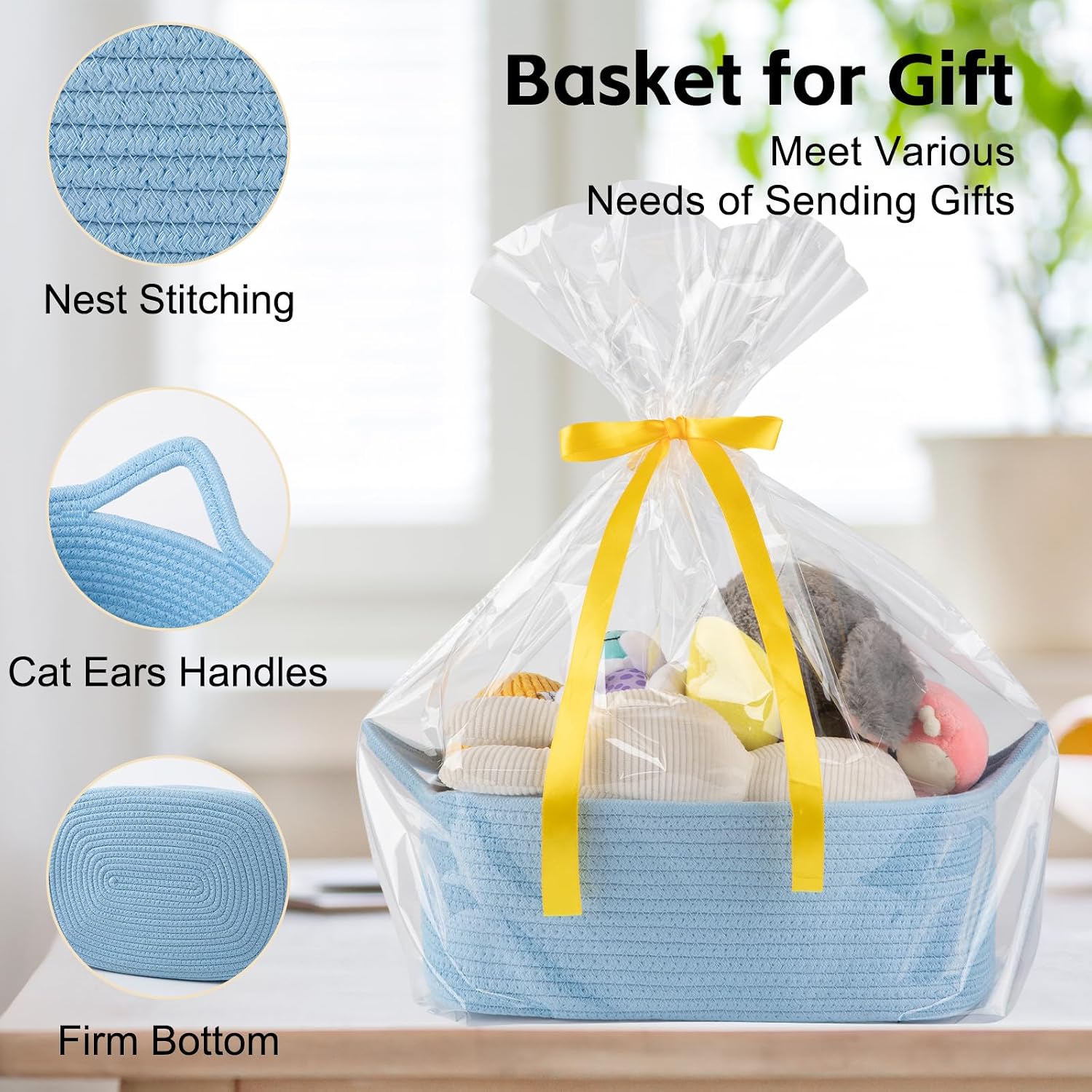 Woven Basket / Storage Baskets / Blue / Medium: 13.5l*10w*6h