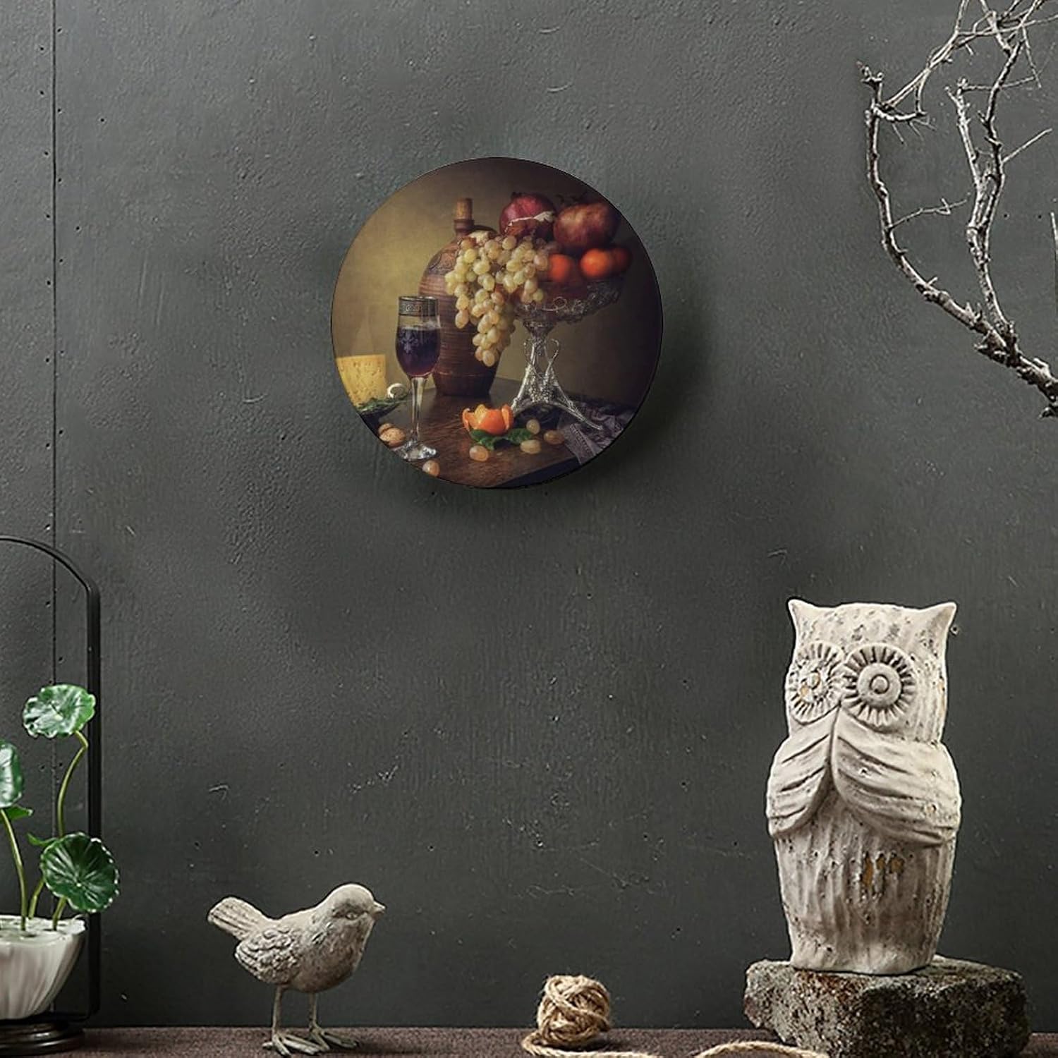 Decorative Plate Holder / 8 Inch / Cheese Grape Pomegranate Orange Garnish