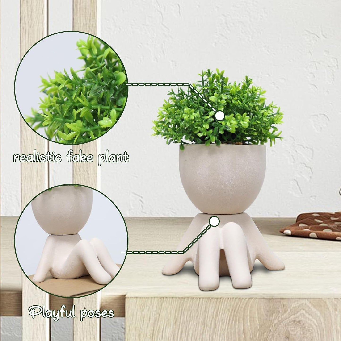 Fake Plants / Small Fake Plant / Khaki-b