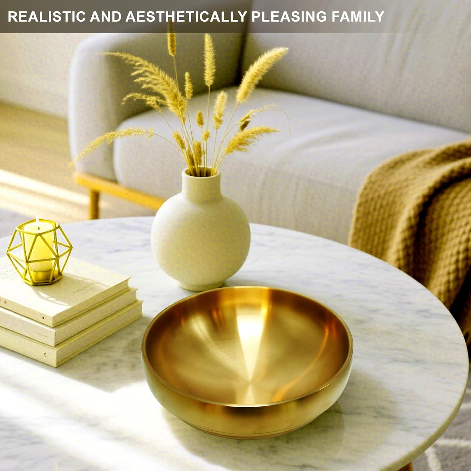 Modern Fruit Bowl / Gold / 7.4 Inch