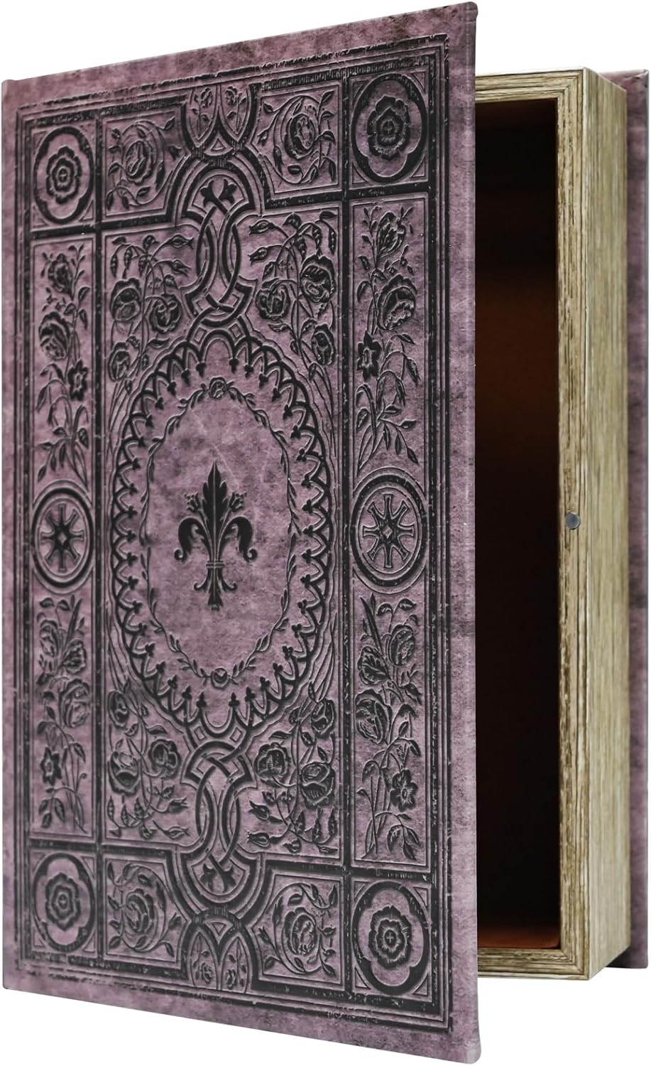 Leather Book Shaped Box Decorative Storage / Classical Violet