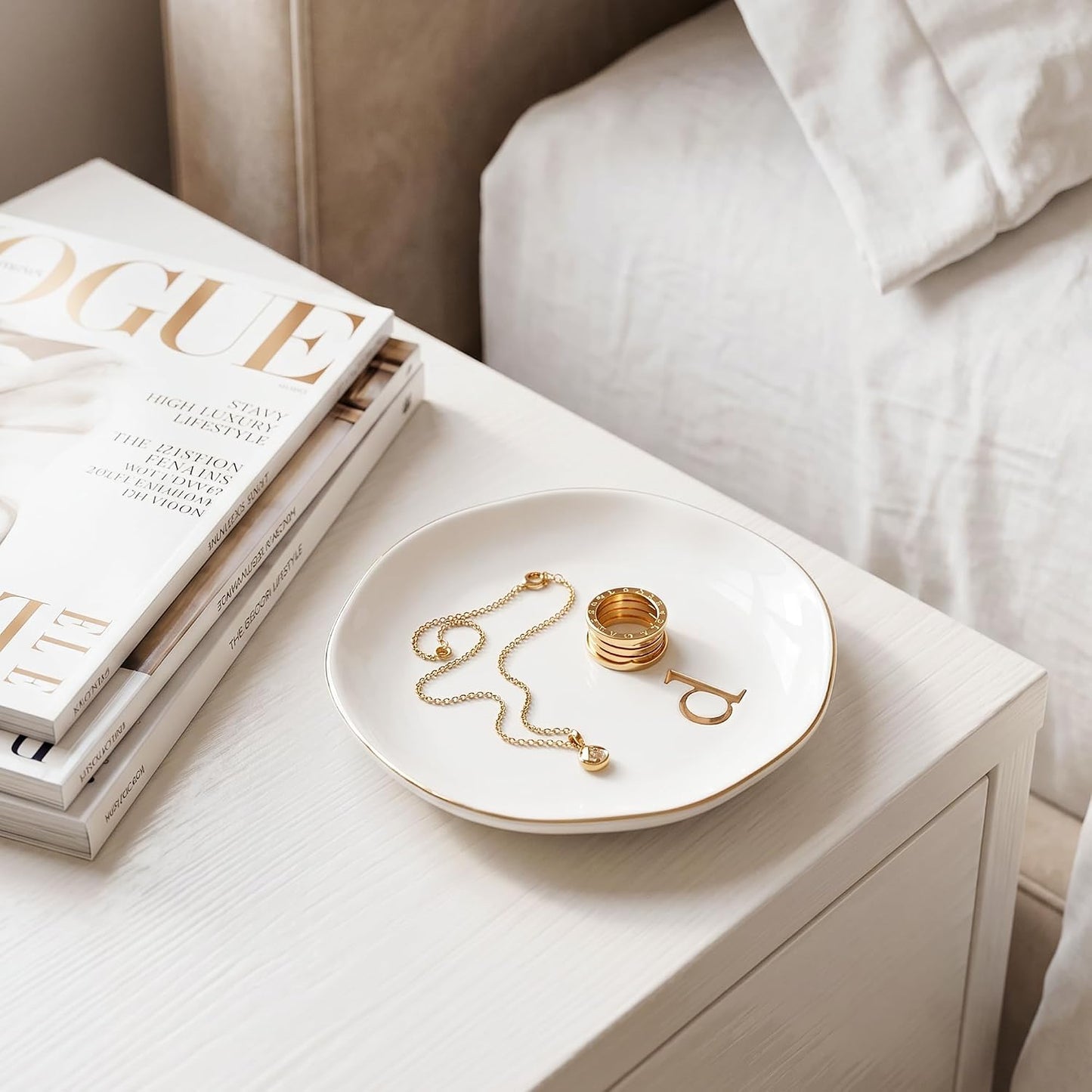Ceramic Jewelry Tray / D / White