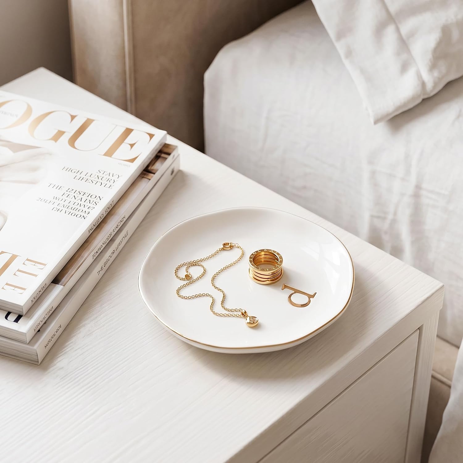 Ceramic Jewelry Tray / D / White