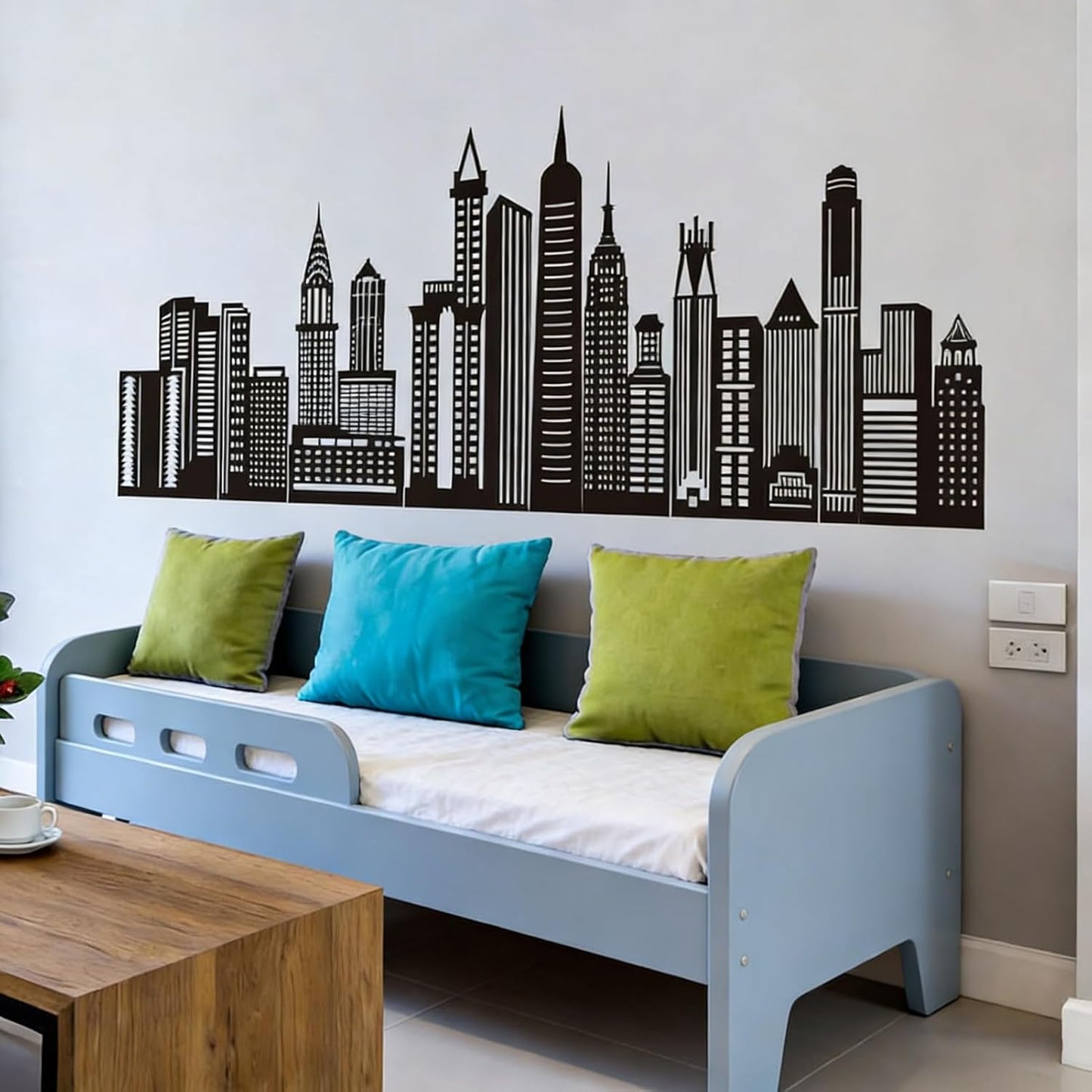 City Skyline Wall Stickers / Large / Black