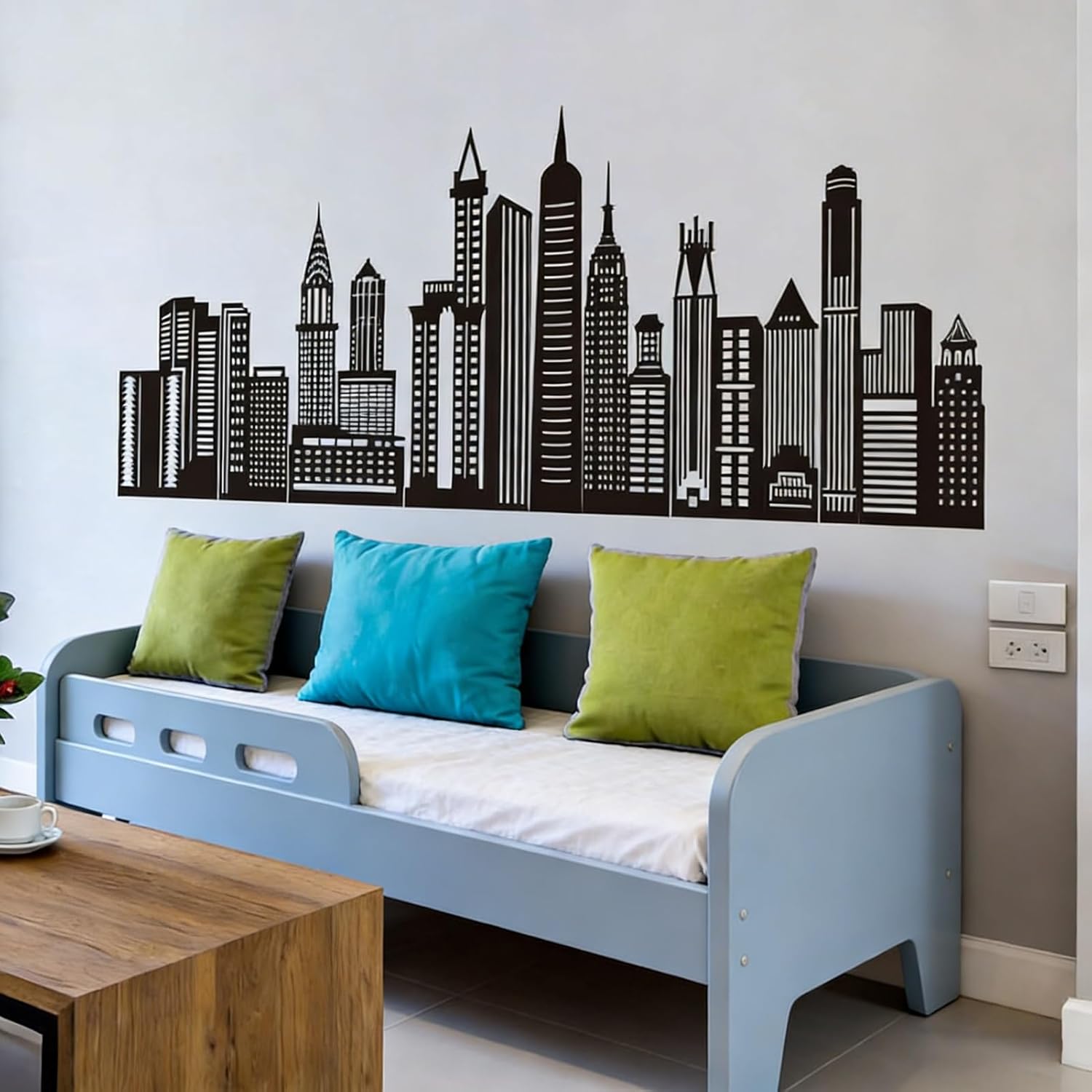 City Skyline Wall Stickers / Large / Black