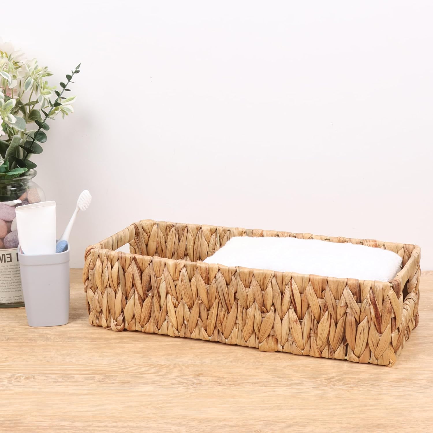 Wicker Storage Baskets / Natural / 14.5 x 5.5 x 4.1 / Small