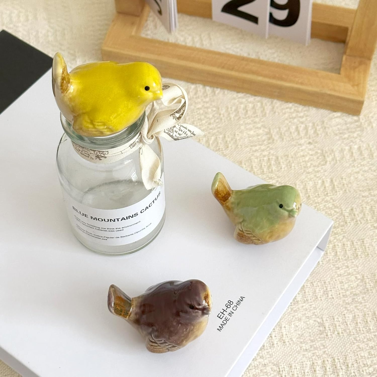 Ceramic Bird Figurines / 2.2 Inch / Set of 6