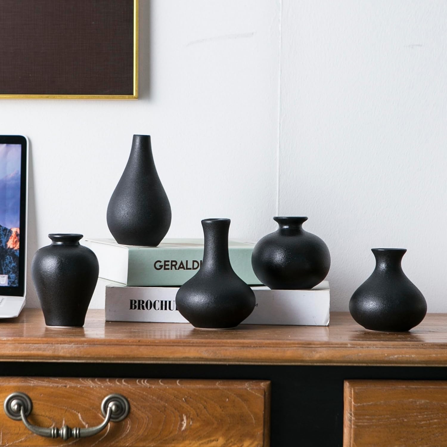 Ceramic Small Vase / Black / Set of 5