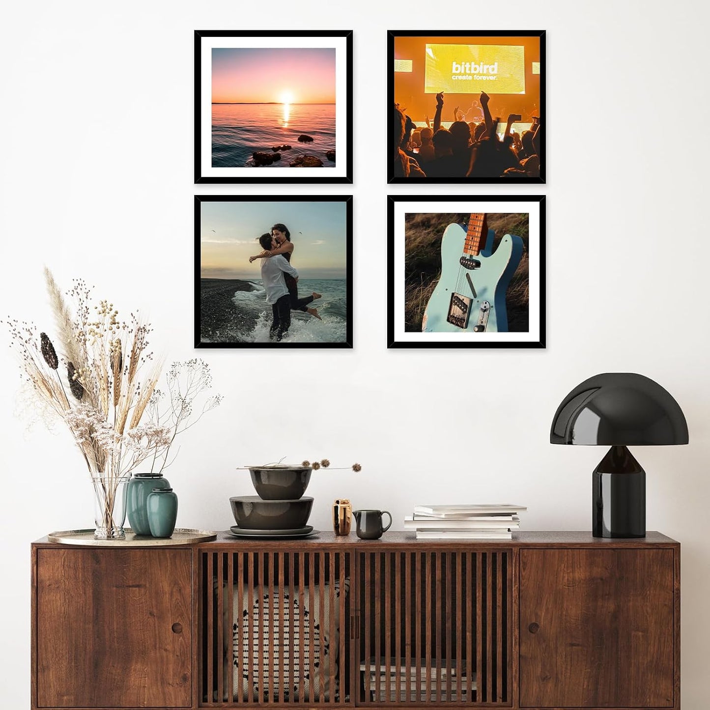 JCJMY 6 Pack 12.5x12.5 Record Frame with 10x10 Mat for Vinyl Record Album Cover Poster, Display Picture 10x10 with Mat
