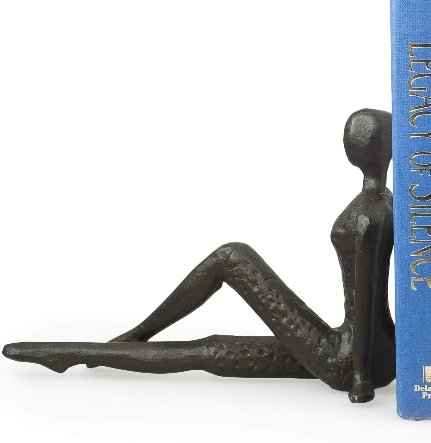. ZI11217 Contemporary 2 Piece Ladies Stretching Cast Iron Metal Art Bookend Set
