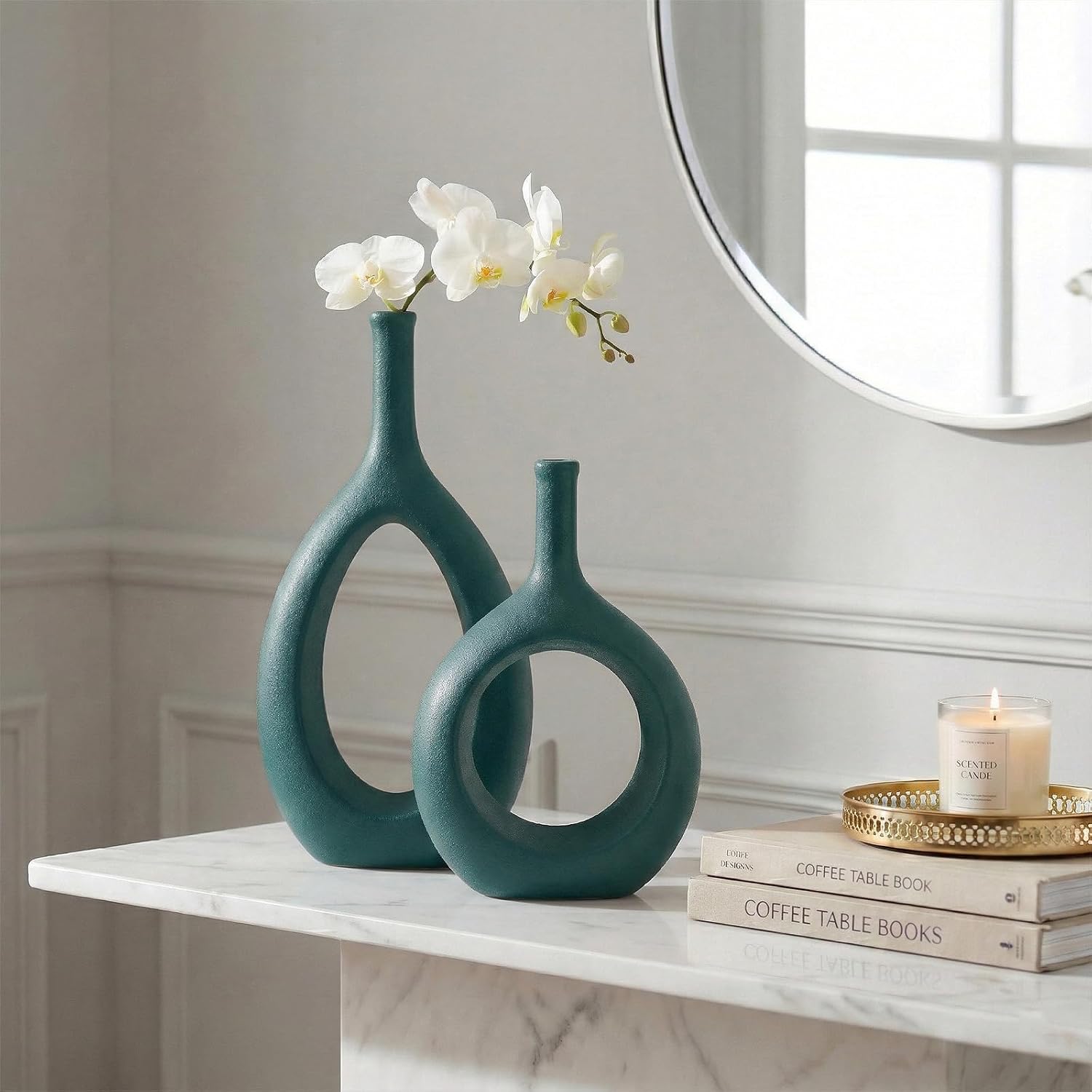 Boho Circle Vase / Green / Set of 2