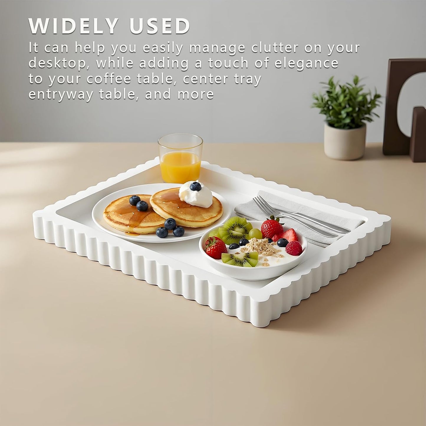 Wooden Ottoman Tray / 14 Inch