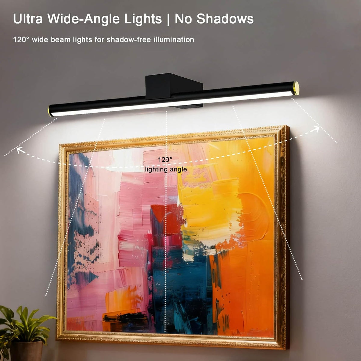 Picture Lights for Wall Battery Operated, Rechargeable Wireless Lights for Pictures on Wall with 3 Color Dimmable