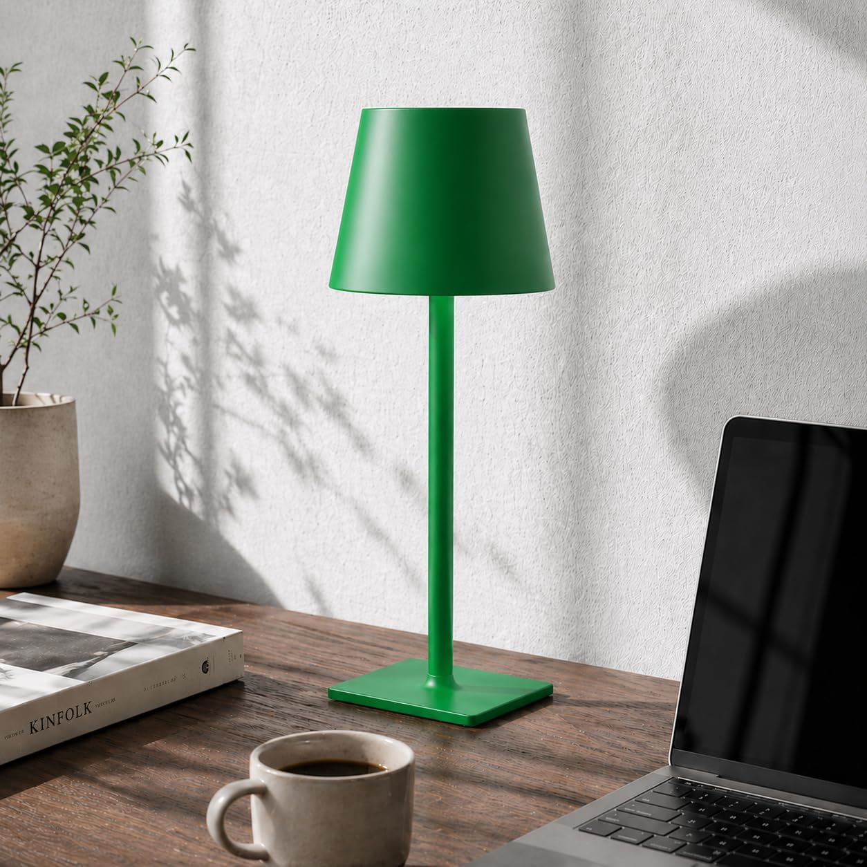 Yogaret Green Cordless Table Lamps, 6000mAh Rechargeable Battery, 2 Pack | Portable table lights set of 2 wireless