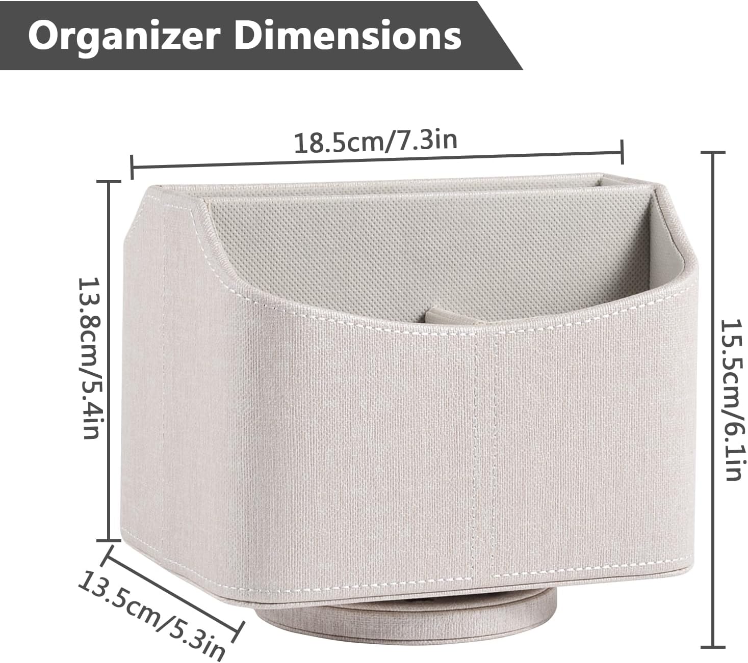 Desk Rotating Organizer/Caddy for TV Remote / Beige