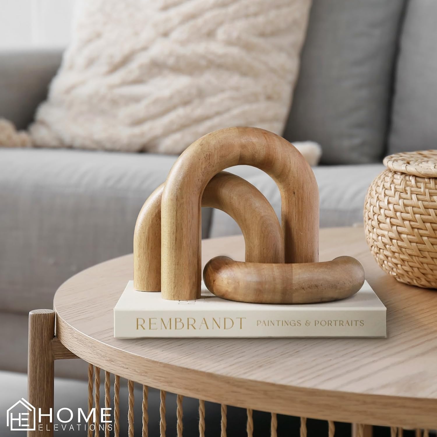 Wooden Arch Decor / Natural / Acacia Wood / Set of 3